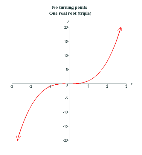 graph of polynomial with one real root no turning points