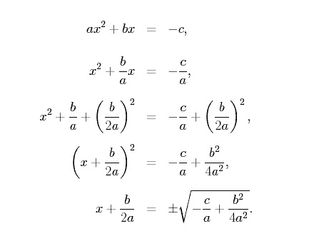 quadratic equation derovation part I